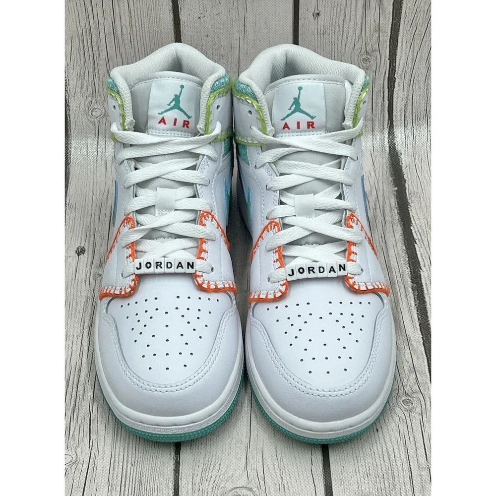 Size 6.5y - Nike Air Jordan 1 Mid SE GS Multi Knit DM6218 100